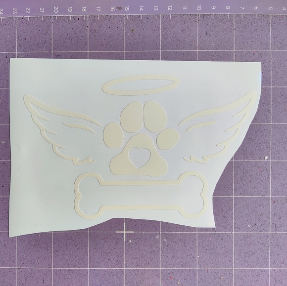 Personalized Loss Of Dog Paw Print With Heart Angel Wings & Halo - Picture 3 of 3